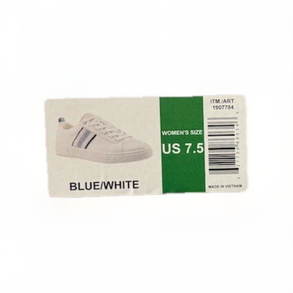 Ted Baker "Bailey Icon" Classic Leather Tennis Shoe White Blue Women's Size 7.5 - Picture 11 of 11